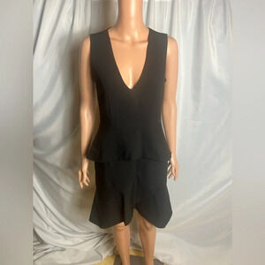 Bardot  Women’s Ruffles V-Neck Black Dress Womens Size 6 Small Sleeveless